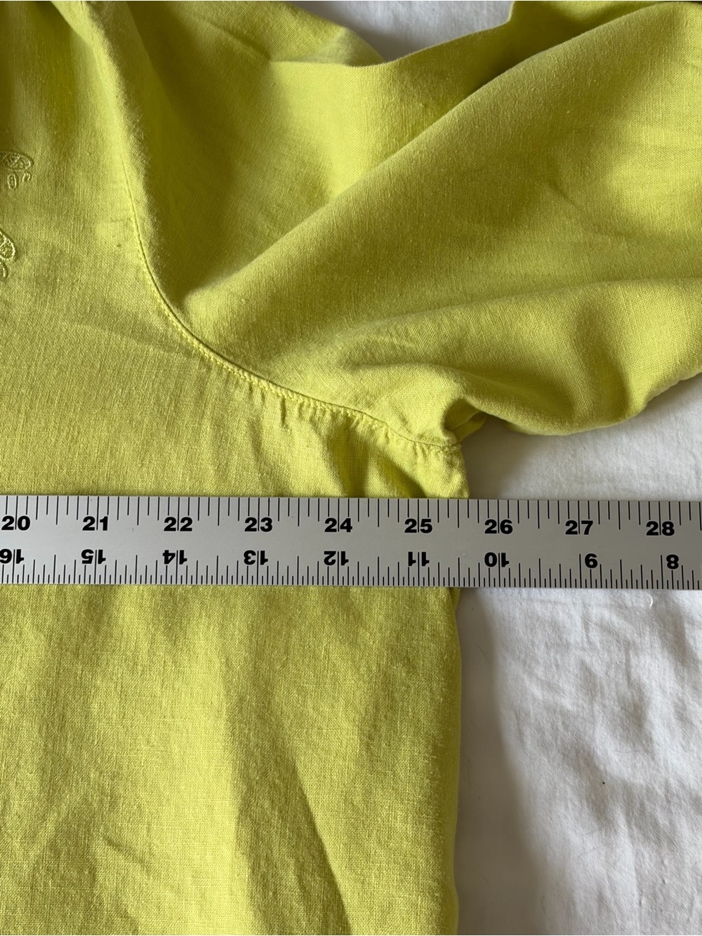 Calypso St. Barth Linen Blend Tunic Top Coastal Resort Shirt Lemon Lime Size 1X - Picture 13 of 15